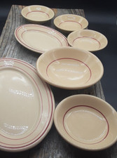 San Tan Wellsville Red stripe Restaurant Ware & Incaware Shenango Plate Bowl lot