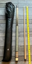 Vtg Gilbert 58.5" 2-Piece Pool Cue/Stick 18.8 Oz Nice Wrap W/Inlays & Carry Case
