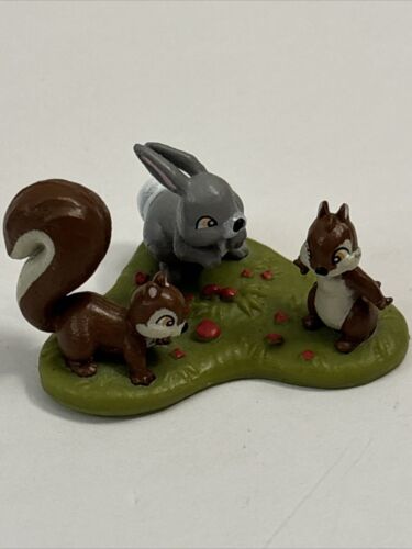 Vintage Walt Disney Bambi Rabbit Squirrel Chipmunk Forest Toy Figure