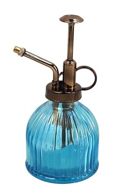 Glass Mister Blue Spray Bottle With Pump works for Plant , Hair, Crafts 6.8 oz.