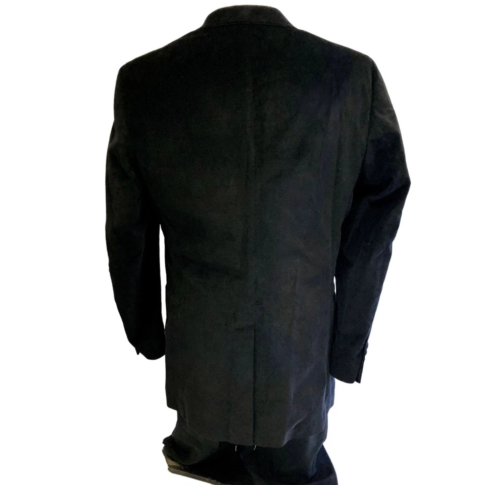 J FERRAR Men Black VELVET Sport Coat TUX Velour Jacket FORMAL PROM Tuxedo Blazer - Image 3 of 4