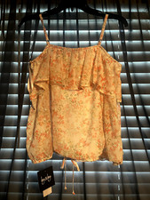 By  By Off Shoulder Top with Straps and Long Sleeve
