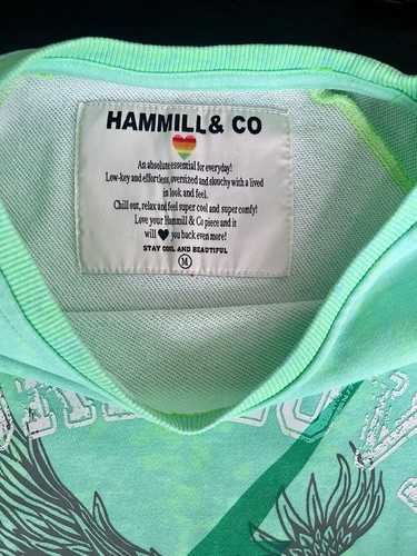 Hammill & Co Size M Gorgeous Mottled Green “more Love “ Design Great Condition - Picture 5 of 9