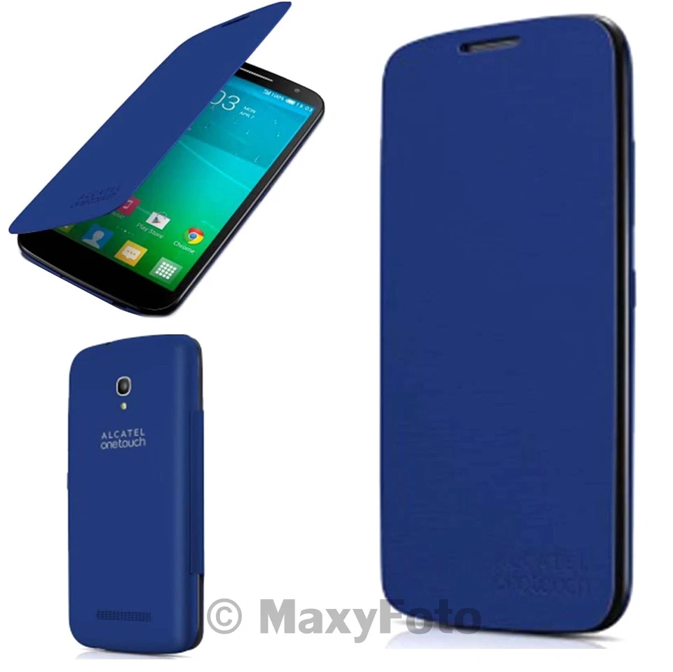 ALCATEL CUSTODIA FLIP COVER ORIGINALE BOOK CASE ONE TOUCH OT-S9 POP FASHION BLU - Immagine 2 di 4