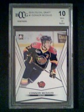 CONNOR McDAVID  14/15 CHL DRAFT #1 ERIE OTTERS GRADED PRE-ROOKIE CARD / MINT 10