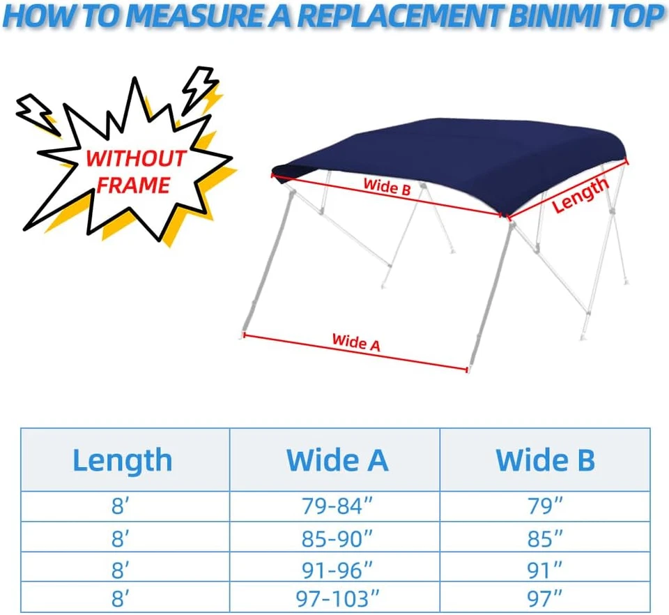 Cubierta de repuesto superior bimini de 4 arcos, mangas con cremallera toldo barco (sin marco) Foto 2 de 4