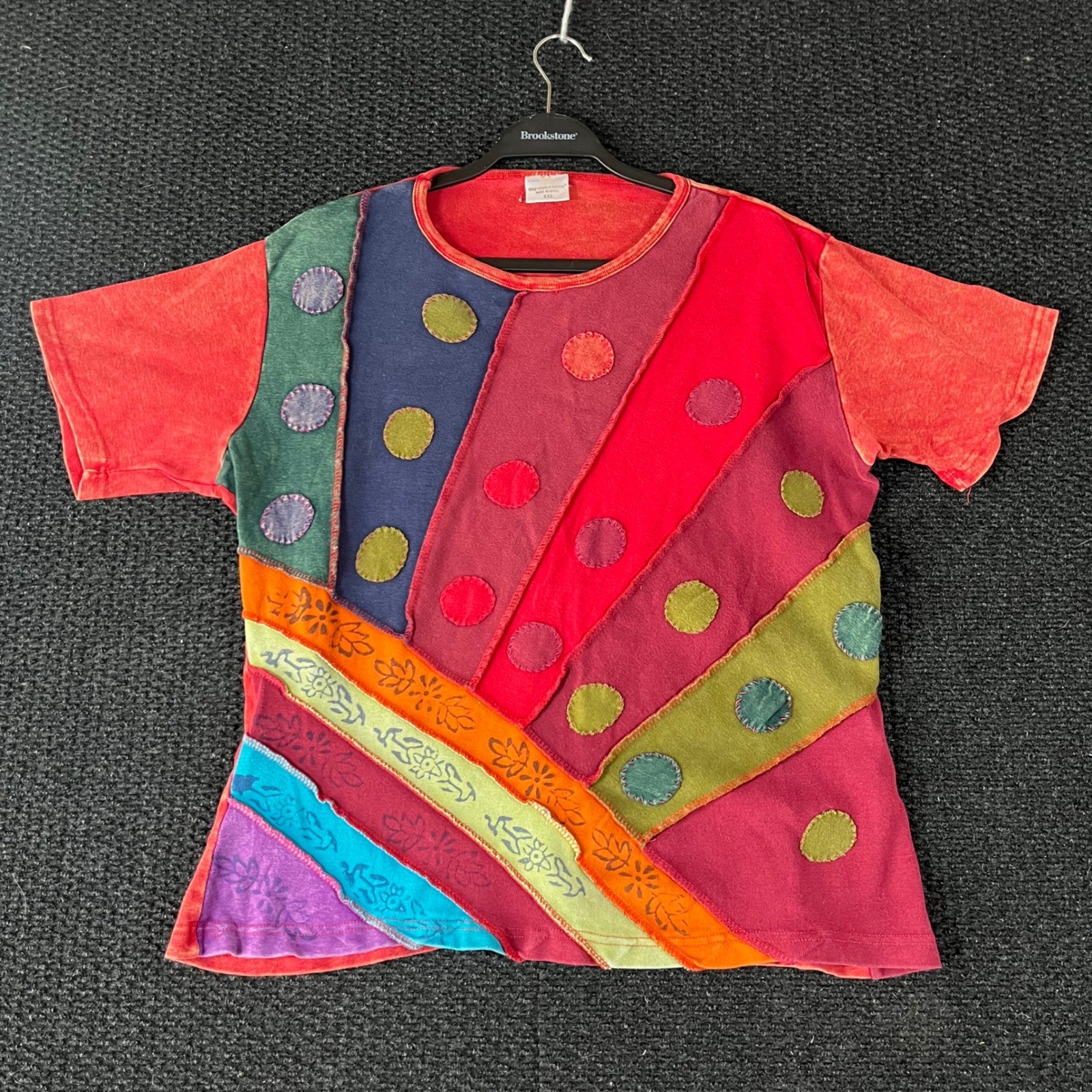 Greater Good Network Patchwork Polka Dot T-Shirt … - image 1