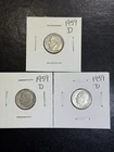 (3 Coins) 1959 D Silver Roosevelt Dimes