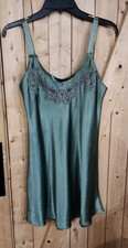 Vintage Christian Dior Slip Dress Satin Chemise Lace Nightgown Sz Small