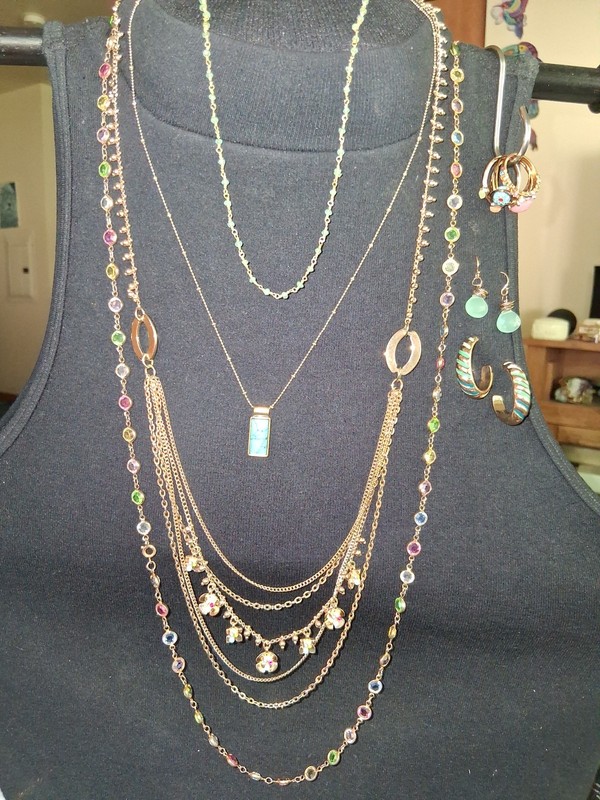 Lot Of 10-4 Rings 1 Wimberly Necklace Mixed Jewelry Bezal Station & Earrings