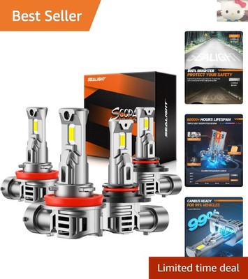 Ultra-Bright 9005 H11 Fog Light Bulbs - 80000LM, Durable & Weatherproof, 2-Pack