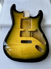 AAAAA Paulownia wood electric Guitar Body, yellow Gloss Flame Maple Veneer