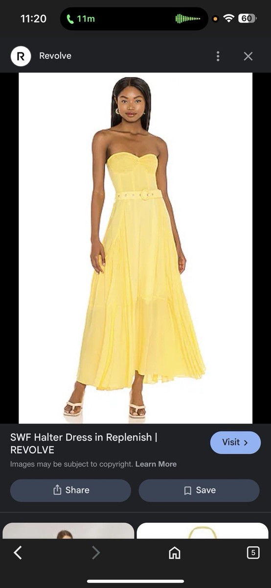 SWF Halter Dress in Yellow - Size S