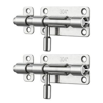 304 Stainless Steel Gate Latch, 4 Inch Security Barrel Bolt With Padlock Hole