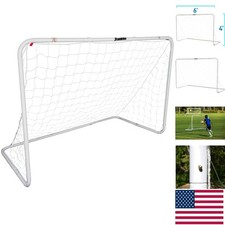Backyard Soccer Goals - 6ft x 4ft Steel with Weather-Resistant Net  Stakes