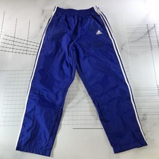 Vintage Adidas Track Pants Mens Small Blue Tear Away Snap Side Stripe Lined