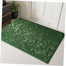 Green Leaves Outdoor Indoor Entrance Door mat, Absorbent Durable Heavy Duty