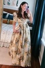 NWOT BHLDN Aurora Puff-Sleeve Taffeta Maxi Dress. Size 00/XXS