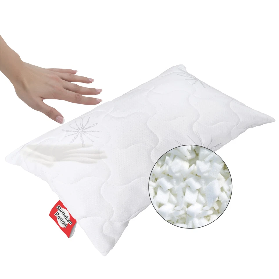 Visco Nackenkissen Nackenstützkissen orthopädisch Memory Schaum Kopfkissen weiß