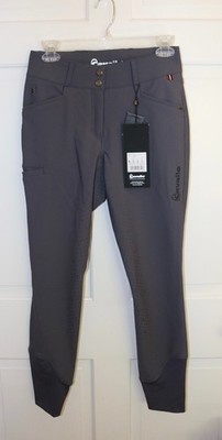 Cavallo CavalCharlet Charlet Full Seat Grip Breeches Gray Size 24 NEW Crystal