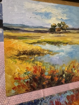 Original Oil Painting Irish Landscape Art Ireland Painting Meadow