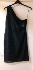  (¥13A1).  NEXT Ladies  black lace off shoulder  Dress  size 12 chest 34 bnwt"  