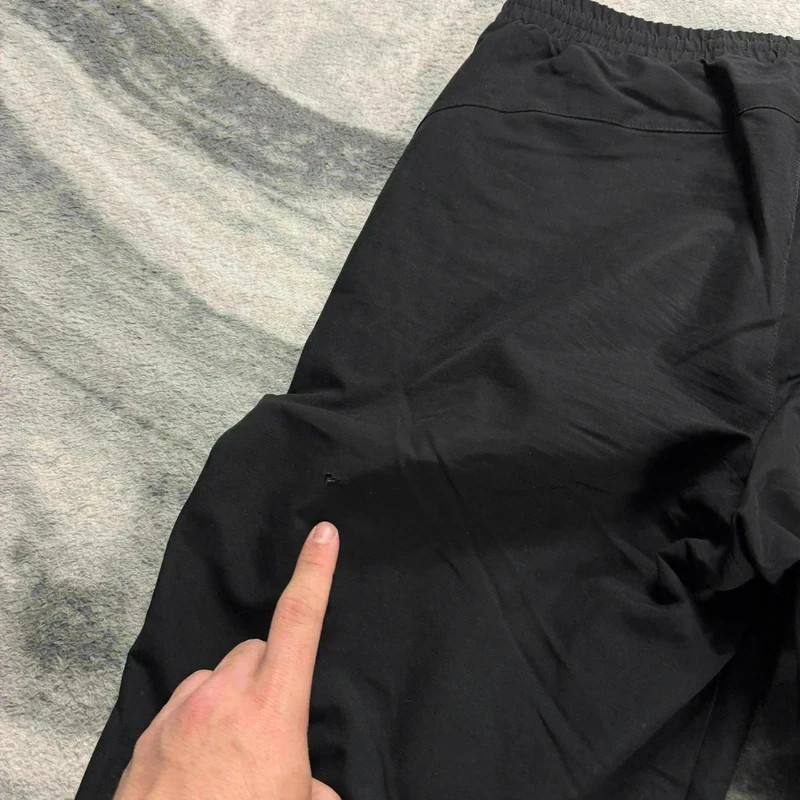 VTG Adidas Shell Black Baggy Oversized Cuffed Fit Size Medium Tracksuit Bottoms image 5