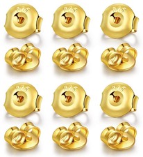 6PAIRS 14K Gold Earring Backs Replacement Ear Locking for Stud Earrings NEW