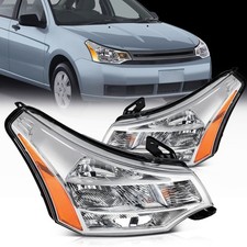 For 2008-2011 Ford Focus Chrome Clear Lens Leftright Pair Headlights