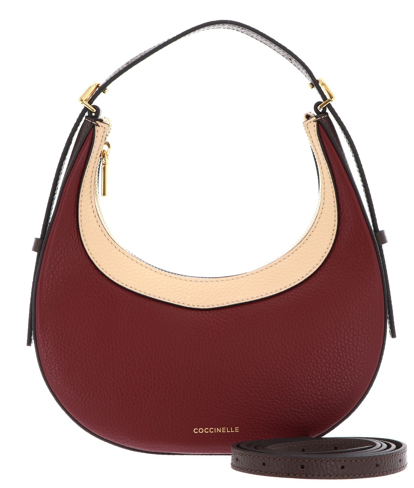 COCCINELLE Whisper Tricolor Shoulder Bag Ribes / Betu / Brun