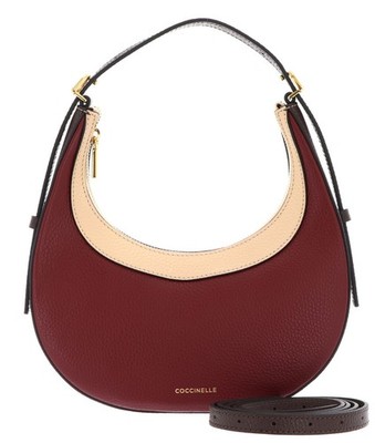 COCCINELLE Whisper Tricolor Shoulder Bag Schultertasche Ribes / Betu / Brun Neu
