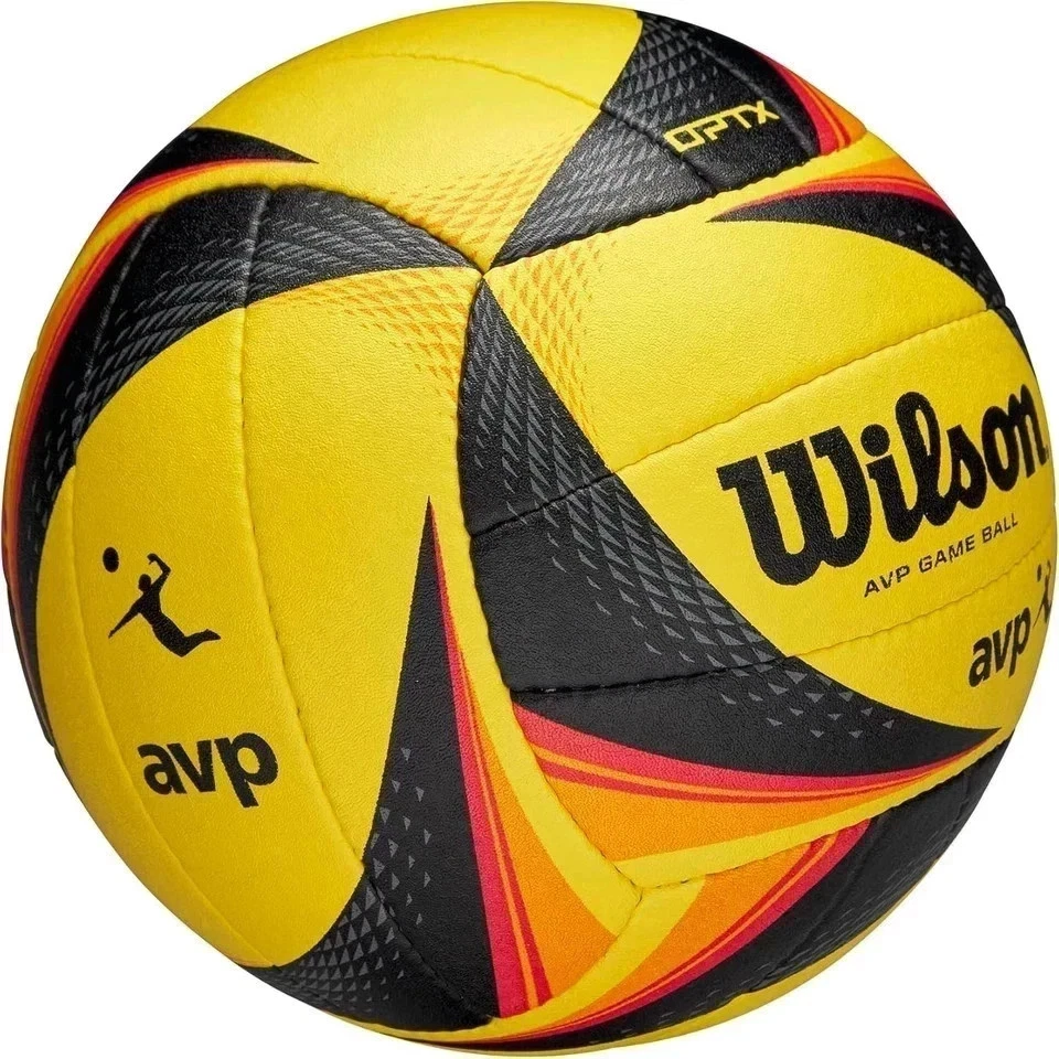 Wilson OPTX AVP Oficial Voleibol Playa Pro Juego Pelota Nuevo Negro/Amarillo Foto 4 de 4