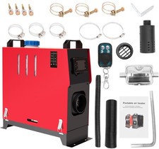 12V 8KW portable Parking Heater,  with Muffler Silencer,Fast Heating (Red)