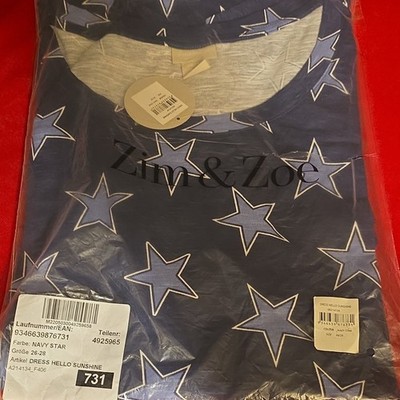 Zim & Zoe Plus Size 26/28 Dress Hello Sunshine Navy Star Pattern for Women