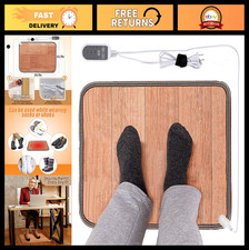 Heated Floor Mat - Electric Foot Warmer for Home Office, 15.7x19.7in, 3 Timers,