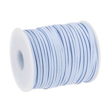 49.21 Yard 2.6mm Flat Leather Cord Suede String for DIY Crafts Light Blue 1Roll