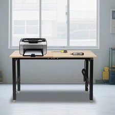 Adjustable Workbench Heavy-Duty Work Table Freestanding Rectangular Work Bench