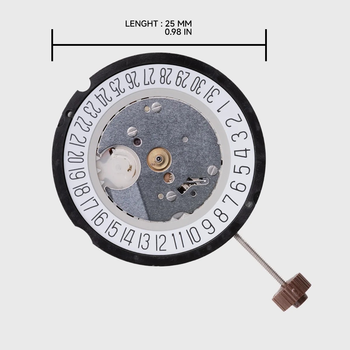 KD89 Swiss Parts - Analoog kwartsuurwerk – Ronda 515 11 1/2 inch – datumfunctie op 3 uur D3