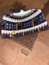 Handmade Hausa Cap Traditional West African Embroidered Kufi Hat  Size 22 Inch