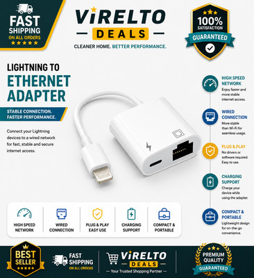 [Apple Mfi zertifiziert] 2 in 1 Lightning auf RJ45 Ethernet LAN Netzwerk Adapter mit
