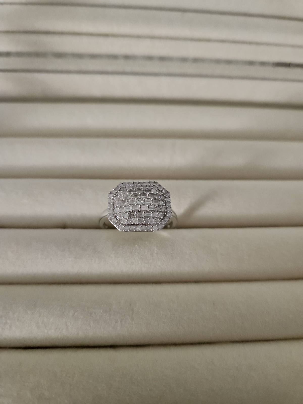 Silver 925 Ring Rectangular White Cubic Zirconia … - image 1