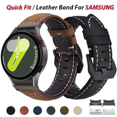 Leder Armband Für Samsung Galaxy Watch 7 6 5 FE 40 44 4 6 Classic 42 46 43 47mm