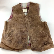 Remington Arms Co 1816 Leather Vest Concealed Carry Flannel Lined Men’s Large