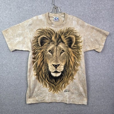 Vintage 1994 Liquid Blue Lion Head Rich Normurdin Mens Sz Large T-Shirt Brown