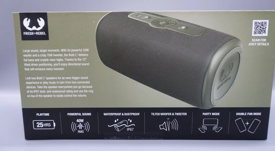 FRESH 'N REBEL Bluetooth®-Lautsprecher "Bold L3", Dried Green #15526158 - Bild 3 von 4