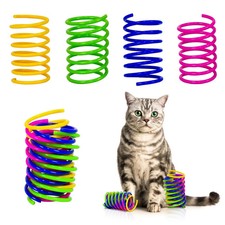 Cat Spring Toy, 20 Pcs Cat Kittens Toys Plastic Colorful Spiral Springs  