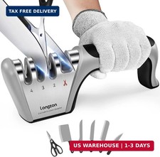 Longzon 5-in-1 Knife Sharpener 4 Stage with C...