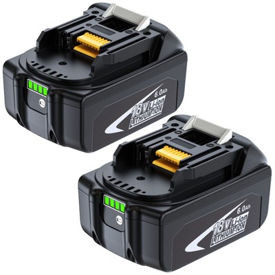 2 Packs 18V Battery 6.0Ah, 18 Volt BL1860B Batteries BL1820B 1830B 1840B 1850...