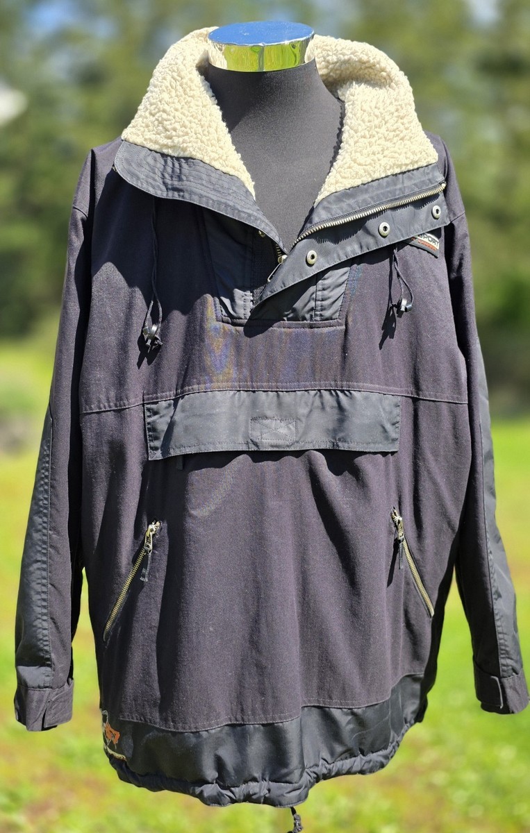 Vintage Polo Sport Sportsman Jacket Anorak Sherpa Lined Ralph