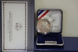 2003 First Flight Centennial Commemorative Proof Silver Dollar OPG COA.